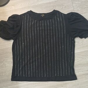 Black Studded Women's Top